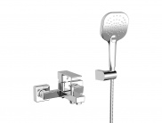 Single lever bath and shower mixer with shower set