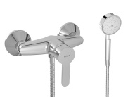 Single lever shower mixer with shower set